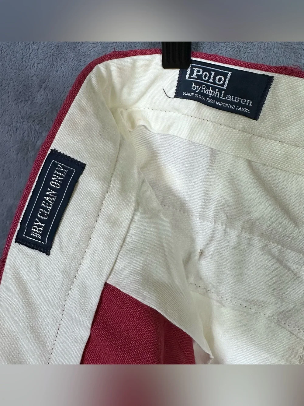 Polo by Ralph Lauren vintage made in USA red linen pants trousers chinos cuffed